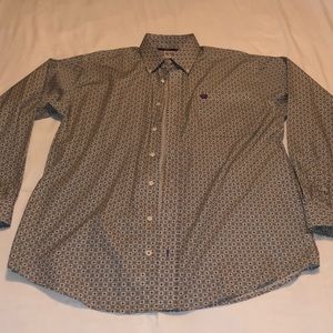 Men’s small “Cinch” button front LS shirt, new w/o tags